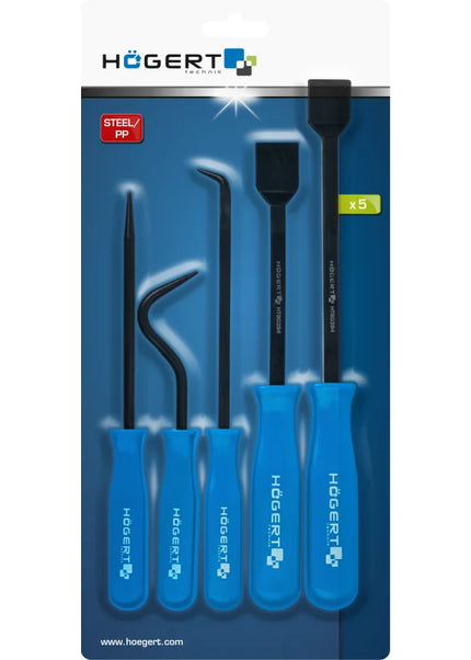 Högert Abstreifer-Set zum Entfernen von Dichtungen, Schläuchen, etc, 5-tlg.