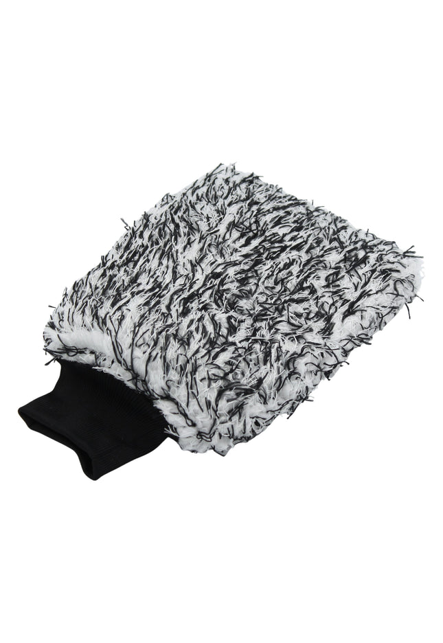 Mikrofaser-Waschhandschuh gesprenkelt, weiß/schwarz